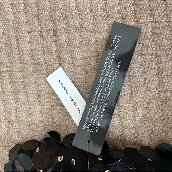 Topshop Black and Gold Sequins Mini Dress - Picture 4 of 4